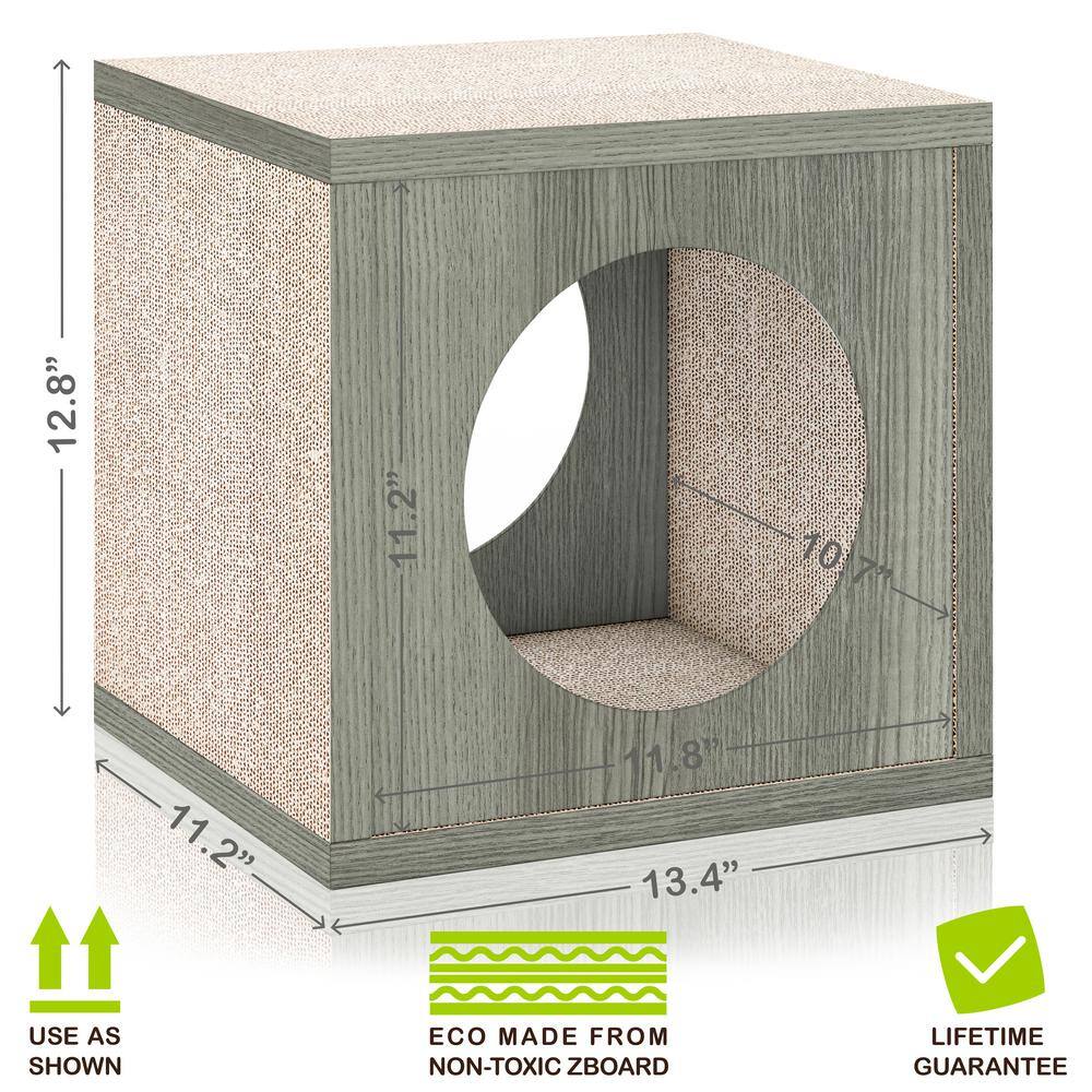 Way Basics Eco zBoard Grey Stackable Cat Scratcher Cube PET-SCRACUBE-GY