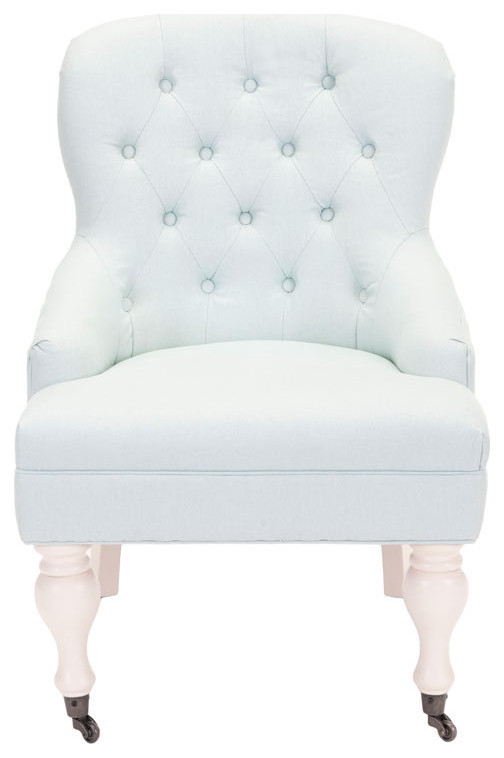 Lincoln Tufted Arm Chair Robins Egg Blue   Traditional   Armchairs And Accent Chairs   by V.S.D Furniture  Houzz