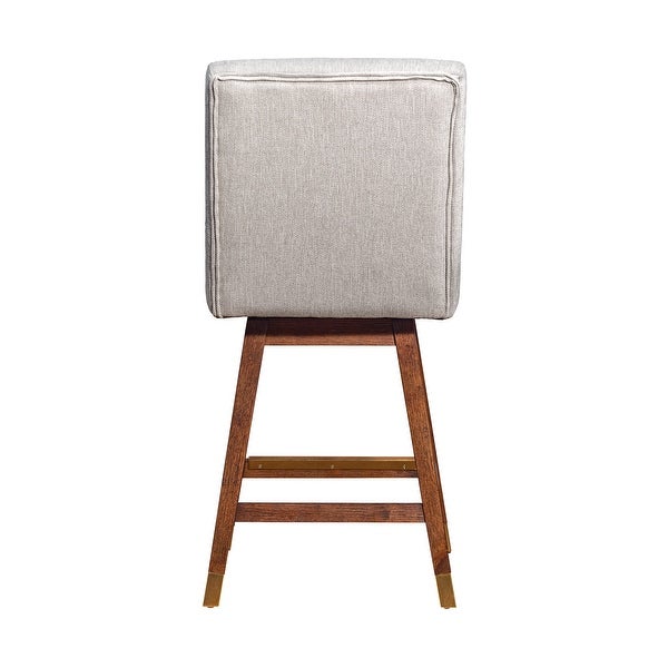 Stancoste Swivel Bar or Counter Stool in Oak Wood Finish with Fabric