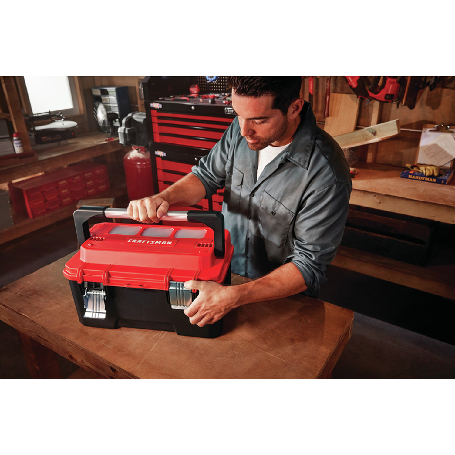 Craftsman Pro 20 in. Cantilever Tool Box 1257 cu in Black/Red