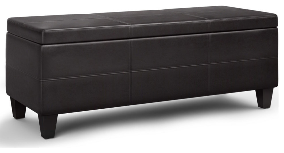 Avalon Lift Top Rectangular Storage Ottoman   Transitional   Footstools And Ottomans   by Simpli Home Ltd.  Houzz