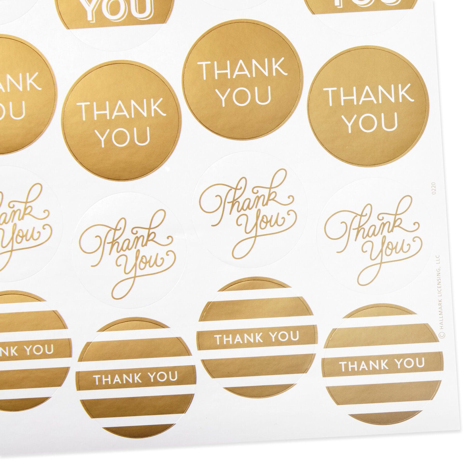 Hallmark  Gold Foil Thank-You Sticker Seals, 10 sheets