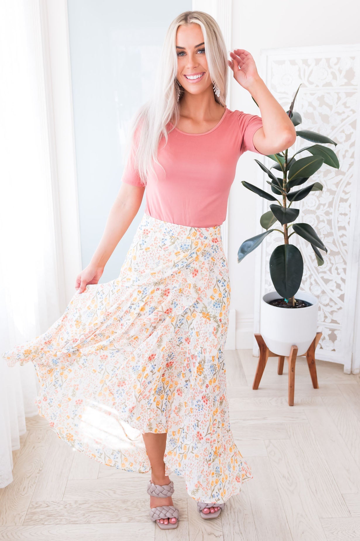 Such A Delight Modest Ruffle Skirt