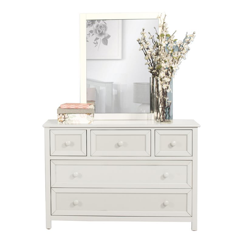 Hillsdale Schoolhouse 4.0 Contemporary Wood Dresser and Mirror in White