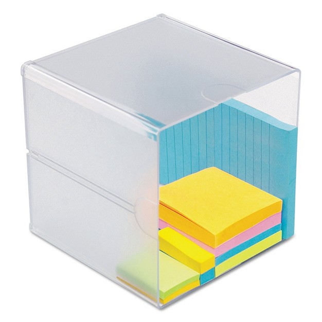 Deflecto Desk Cube Clear Plastic 6 X 6 X 6 350401