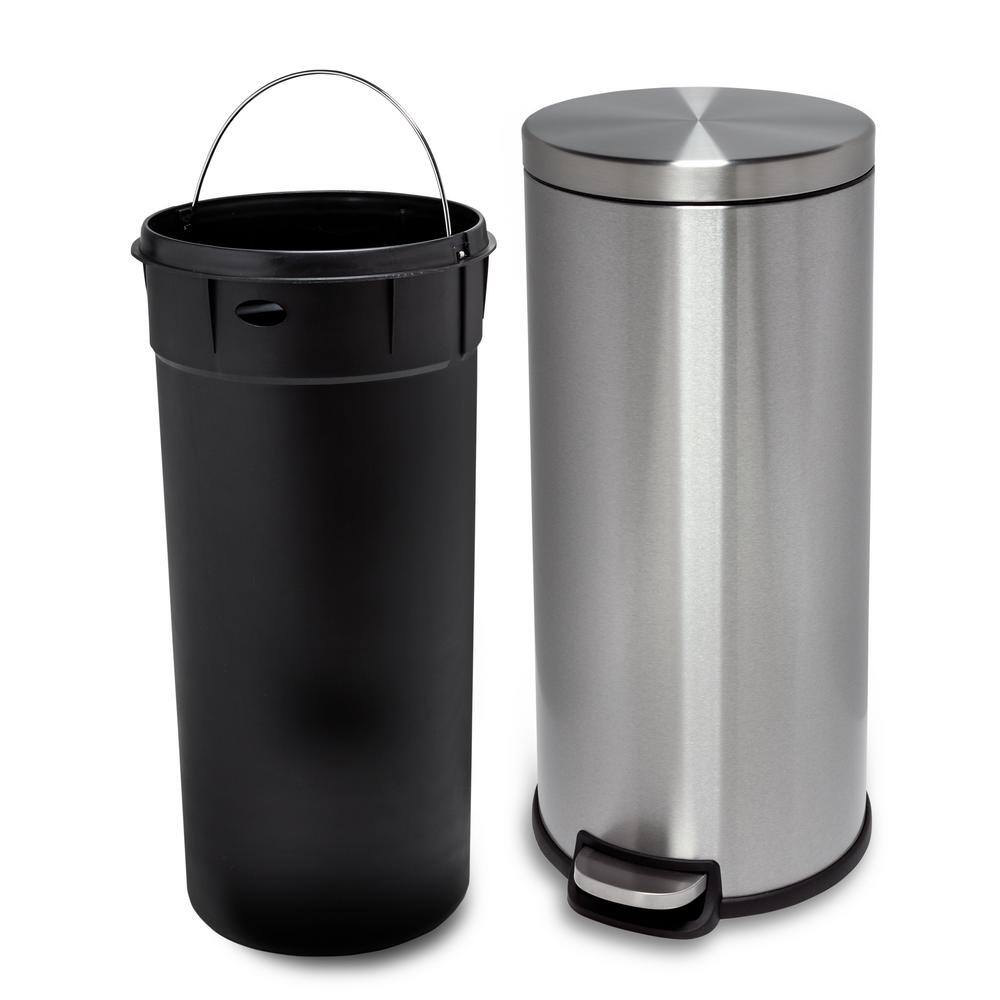 Honey-Can-Do 30 l Round Step Can with Bucket TRS-09074