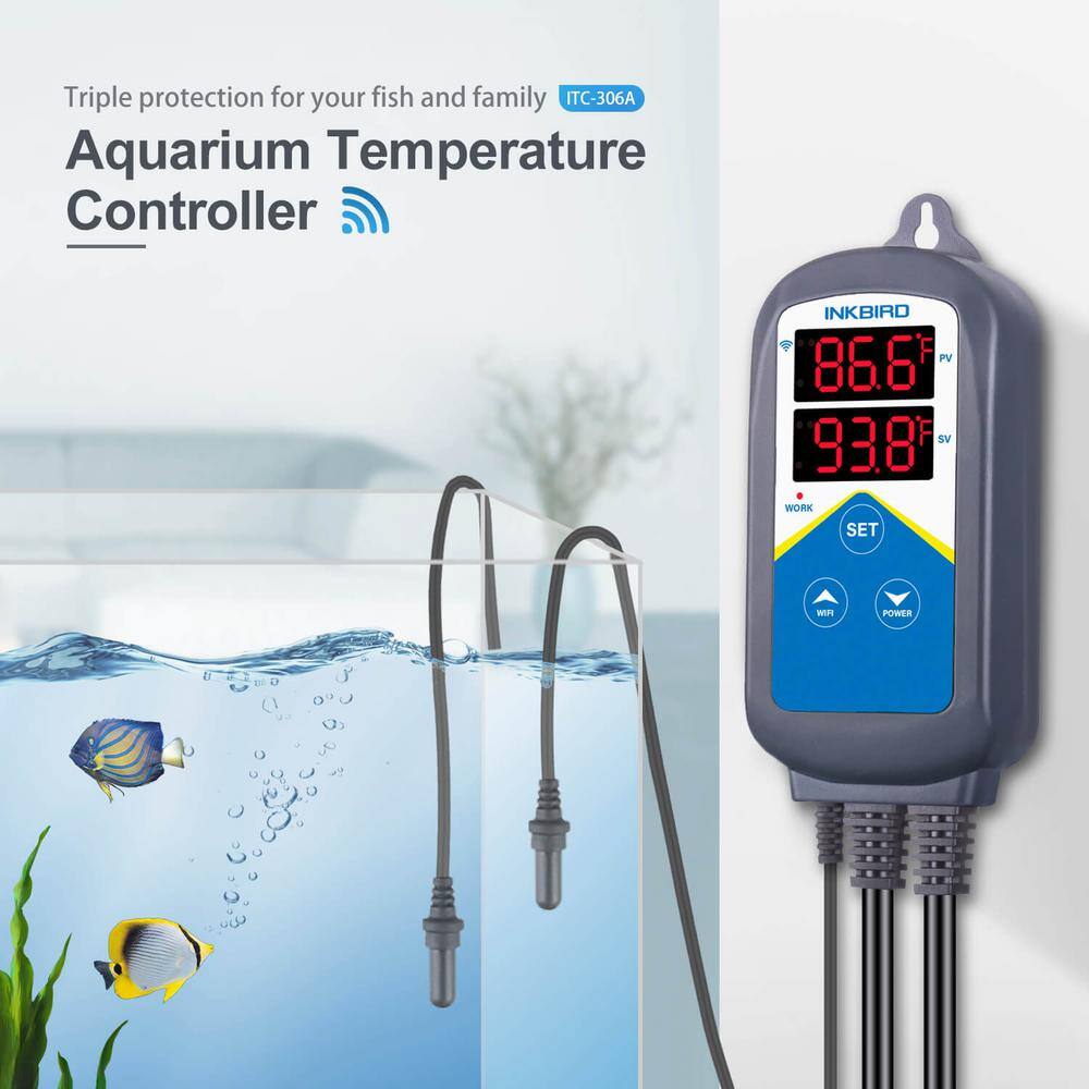 INKBIRD Wi-Fi Aquarium Temperature Controller with Waterproof Sensor ITC-306A