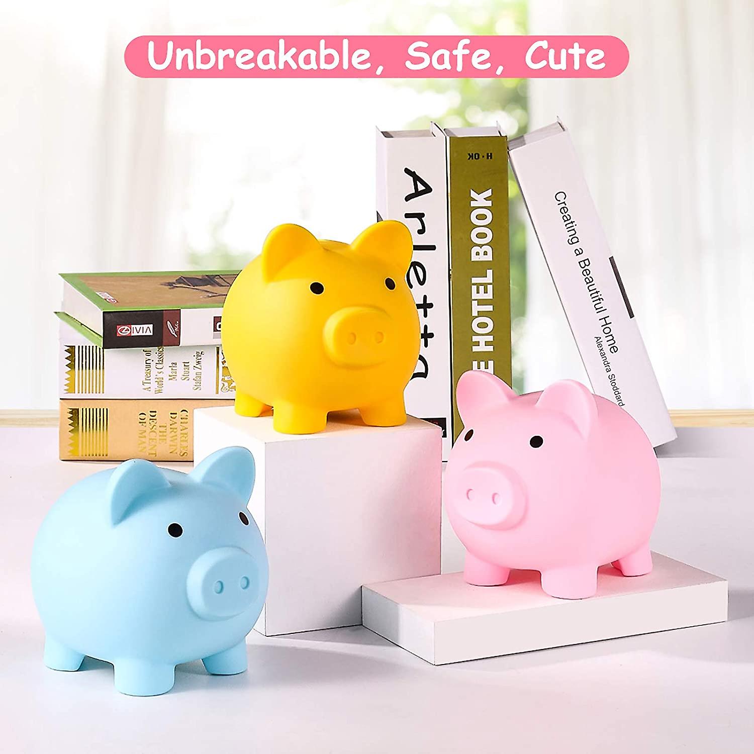 Piggy Bank， Unbreakable Plastic Money Bank， Coin Bank For Girls And Boys， Medium Size Piggy Banks， Practical Gifts For Birthday， Christmas， Baby Showe