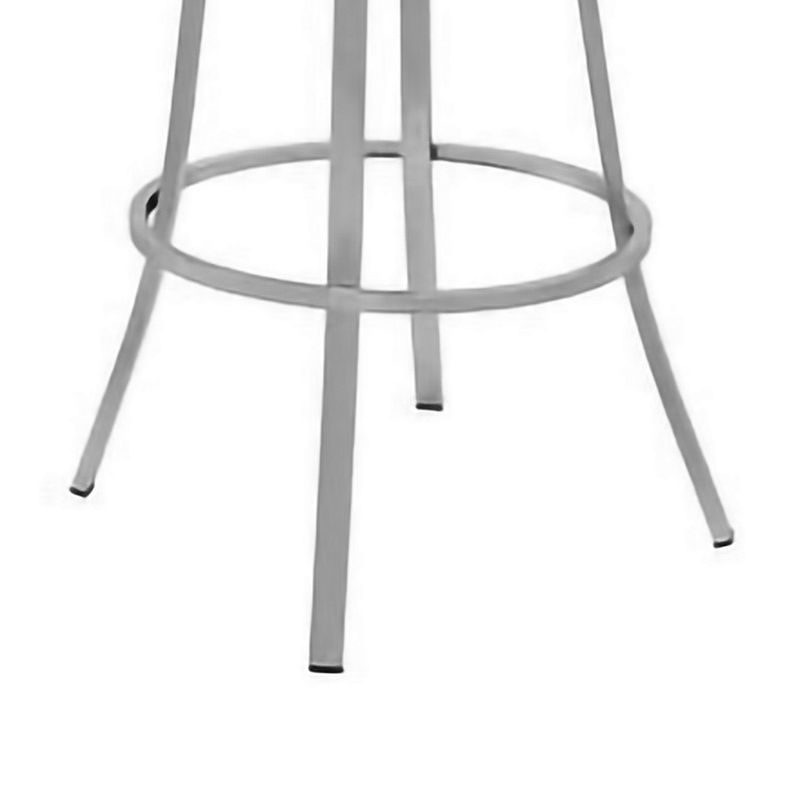 30 Inch Leatherette Back Barstool with Metal Frame， Slate Gray