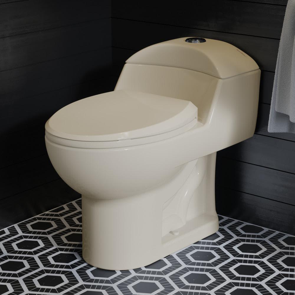 Swiss Madison Chateau 1Piece 08 GPF128 GPF Dual Flush Elongated Toilet in Bisque Seat Included