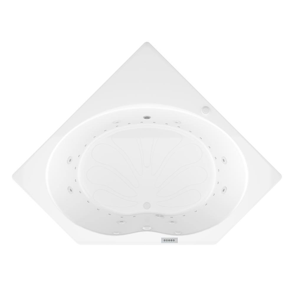 Universal Tubs Carnelian Diamond Series 5 ft. Center Drain Whirlpool and Air Bath Tub in White HD6060EDLX