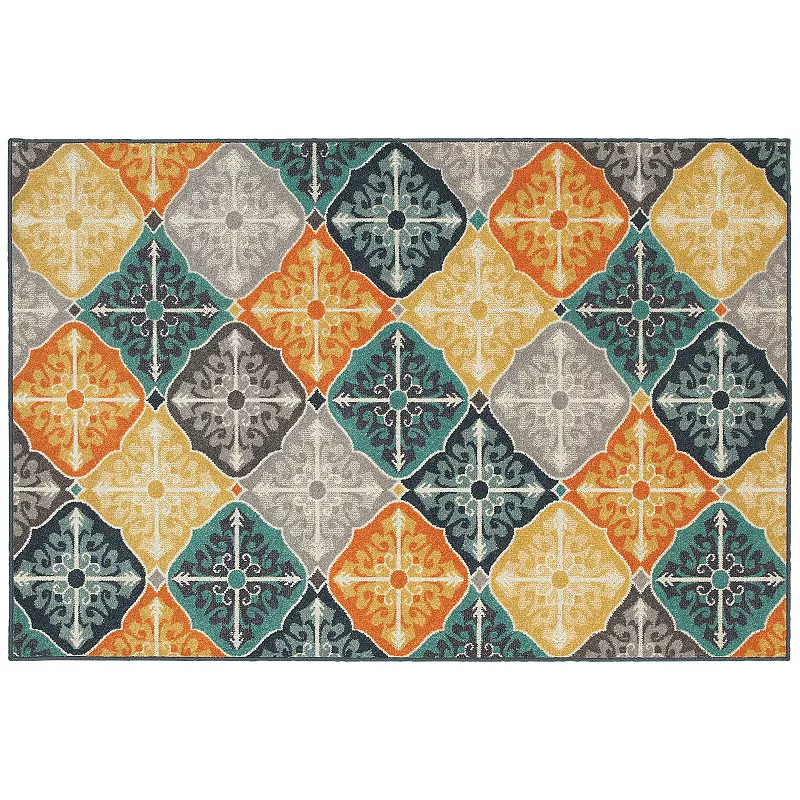 StyleHaven Longview Floral Panel Indoor Outdoor Rug