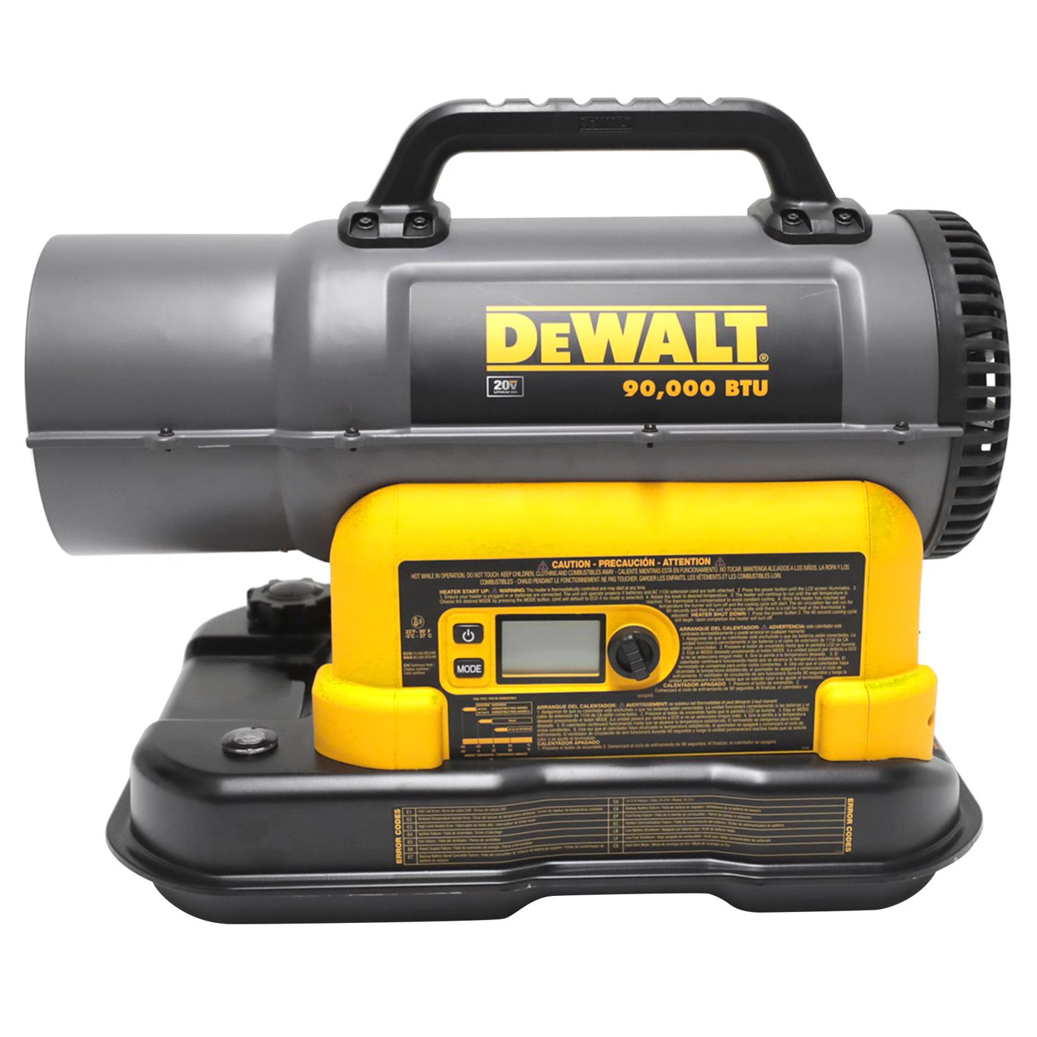 DeWalt 20V Max 90000 Btu/h 1750 sq ft Forced Air Kerosene Heater