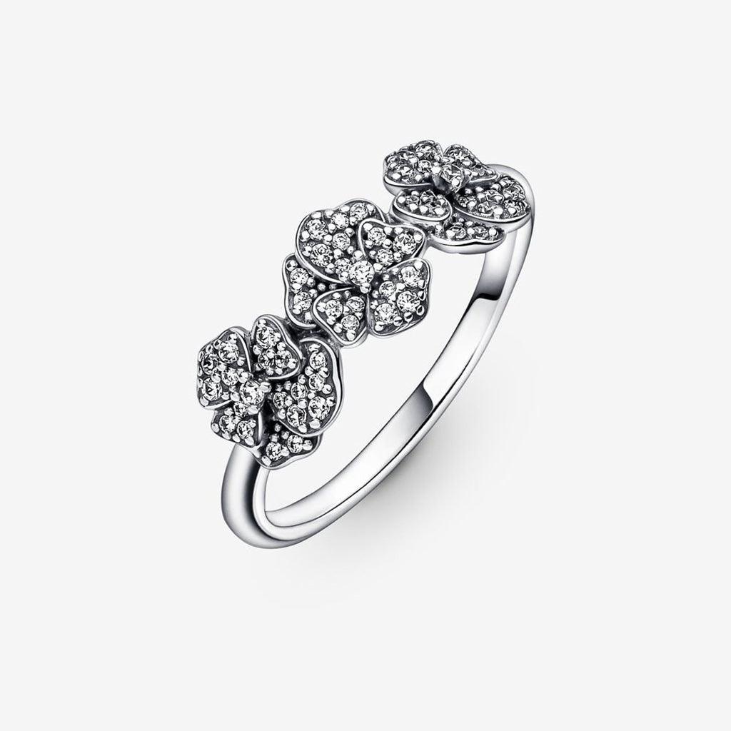 PANDORA  Triple Pansy Flower Ring