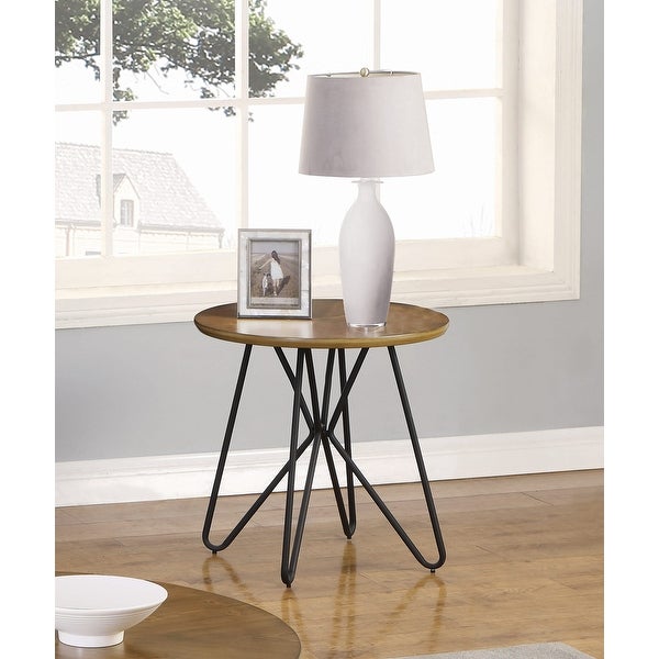 Round End Table in Dark Brown