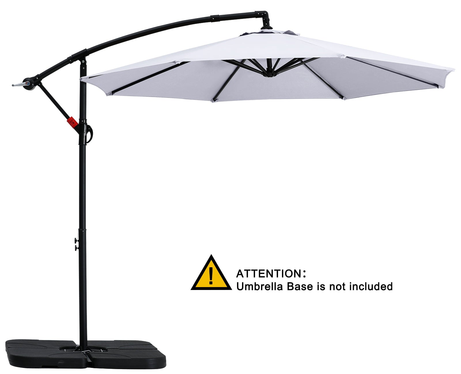 ABCCANOPY 10 FT Patio Umbrellas with Crank & Cross Base for Garden, Backyard, Pool and Beach, 12+ Colors(Light Gray)