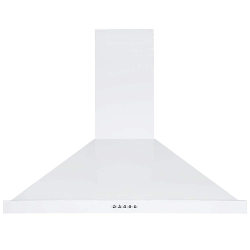 Ancona 30 in 280 CFM Convertible Wall Mount Pyramid Range Hood with LED Lights in White