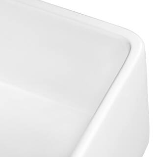 Ruvati Farmhouse Apron-Front Fireclay 33 in. x 20 in. Reversible Single Bowl Kitchen Sink in White RVL2300WH