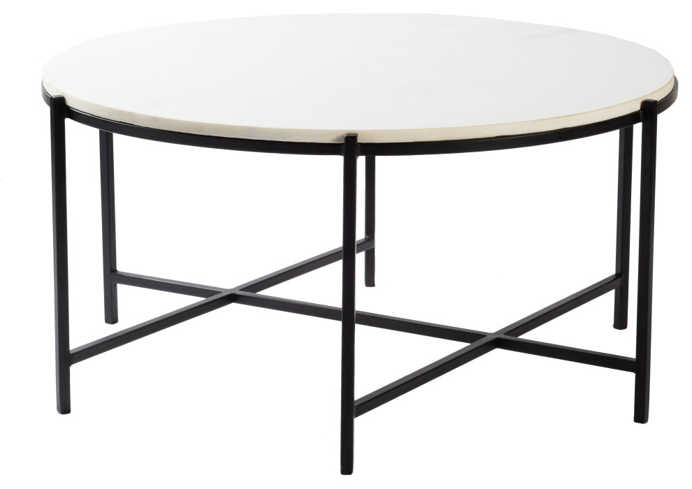 Anaya Modern Marble Top Center Table   Transitional   Coffee Tables   by Homesquare  Houzz