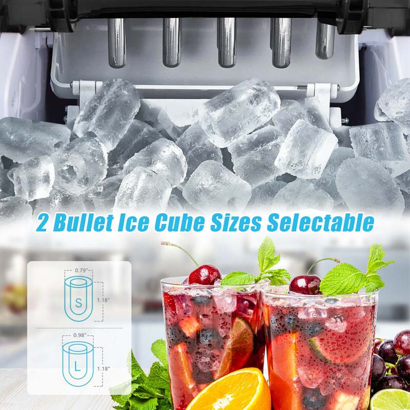 33LBS/24H Portable Ice Maker Countertop Auto Self-Cleaning Ice Machine with Scoop and Basket