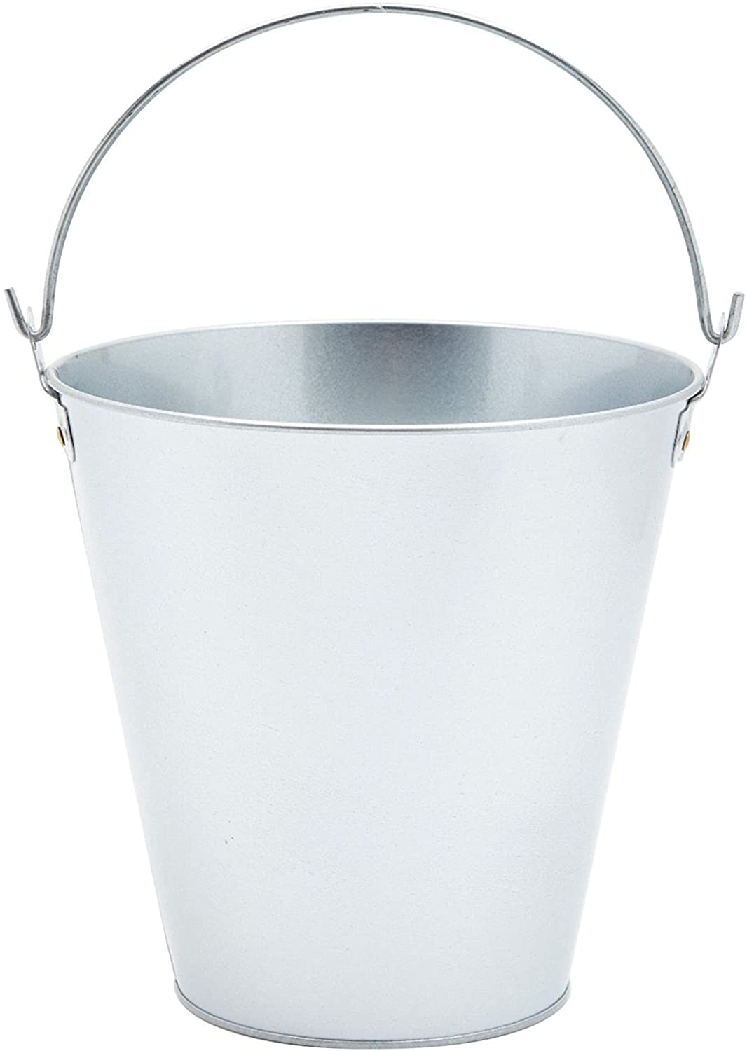 Juvale Galvanized Metal Ice Bucket Pails， 7 Inch， 6 Pack， Silver