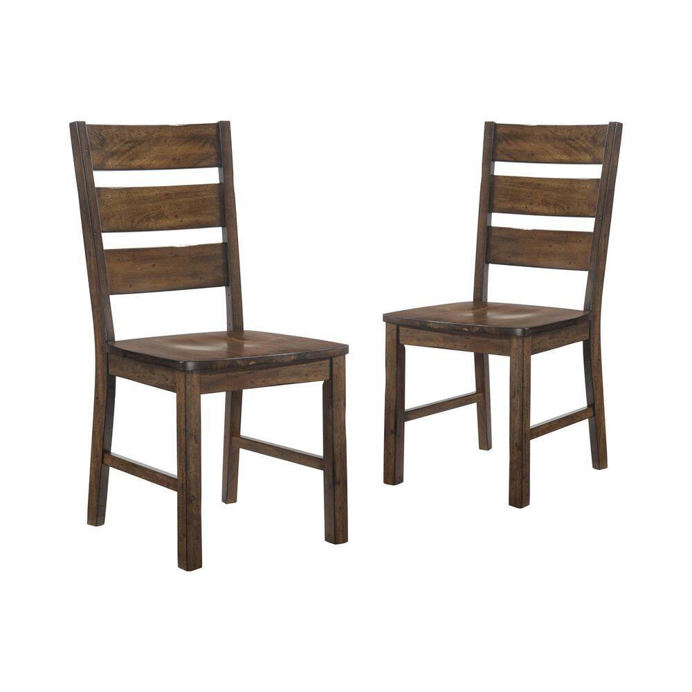 Furniture of America Jackson Walnut Wood Ladder Side Chairs (Set of 2) IDF-3604SC