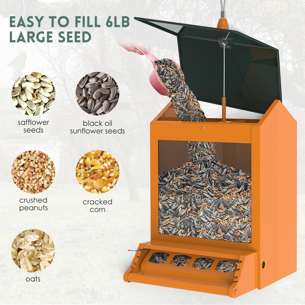 Squirrel proof outdoor wild bird feeder