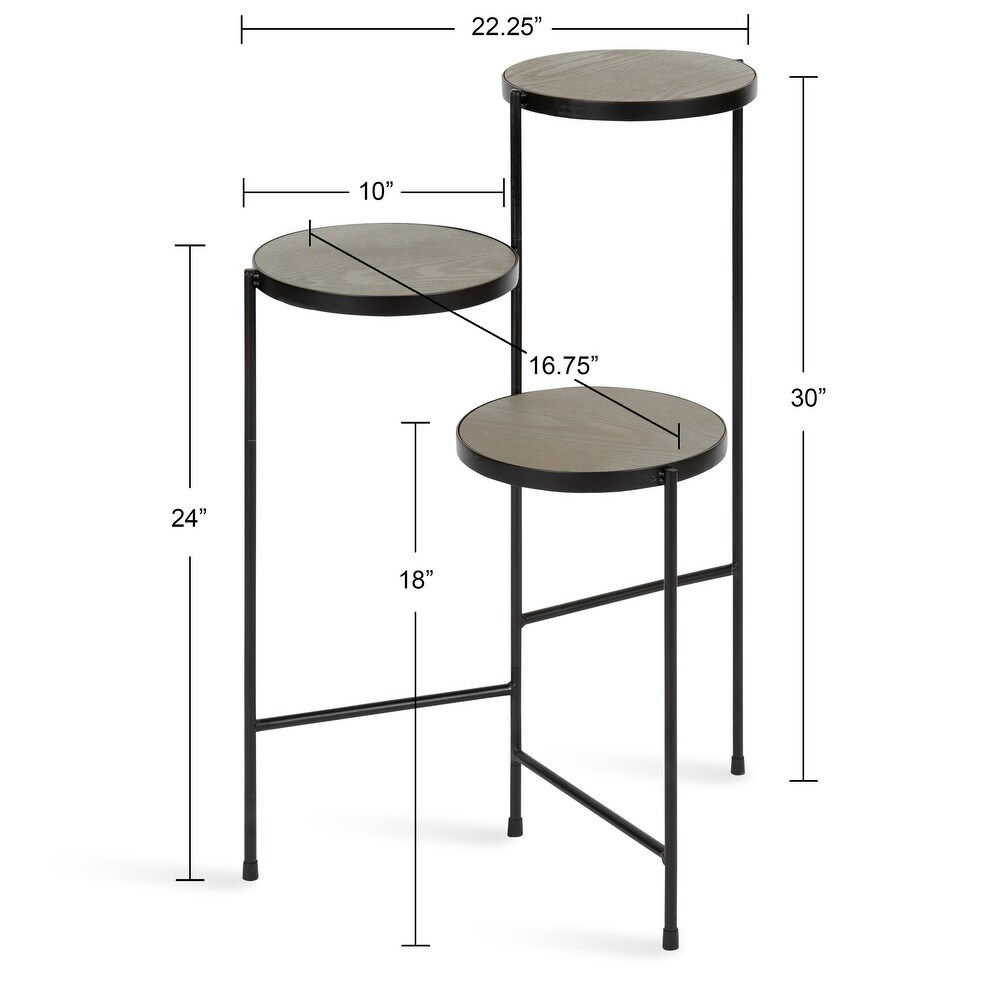 Kate and Laurel Fields Tri Level Metal Plant Stand   10x10x30