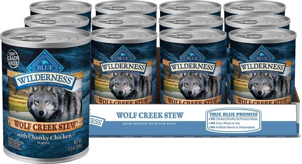 Blue Buffalo Wilderness Wolf Creek Stew Chunky Chicken Stew Grain-Free Adult Canned Dog Food