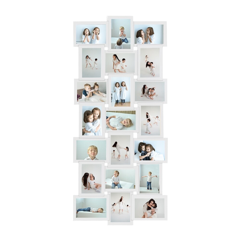 Hello Laura Modern Plastic 21 Piece Wall Hanging Family Photo Frame Wall Set