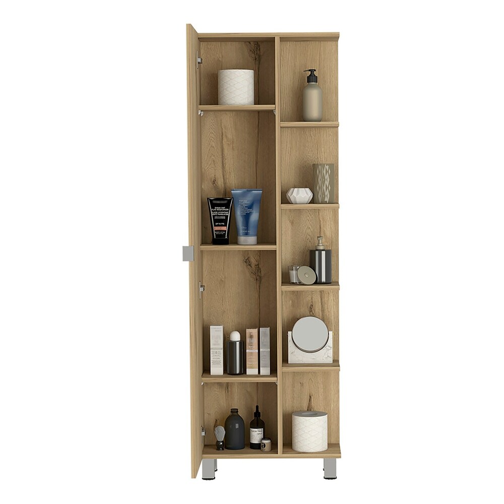 Corner Cabinet  Five Open Shelves  Single Door