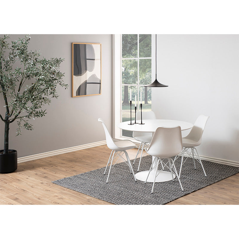 TITAN Round Dining Table 110cm - White