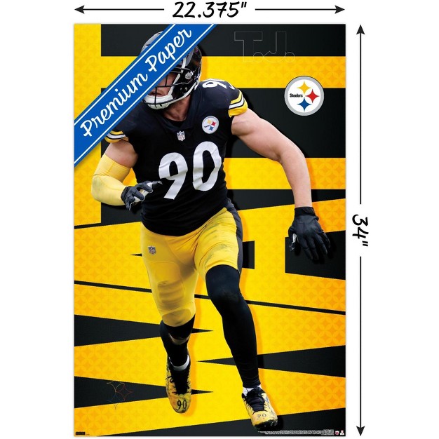 Trends International Nfl Pittsburgh Steelers T j Watt 21 Unframed Wall Poster Prints