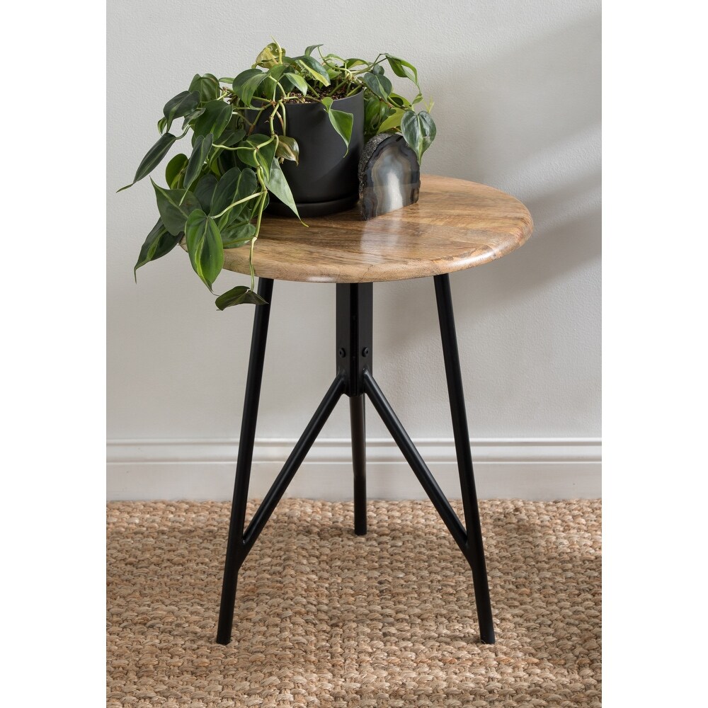 Kate and Laurel Pallson Round Wood Side Table   18x18x22