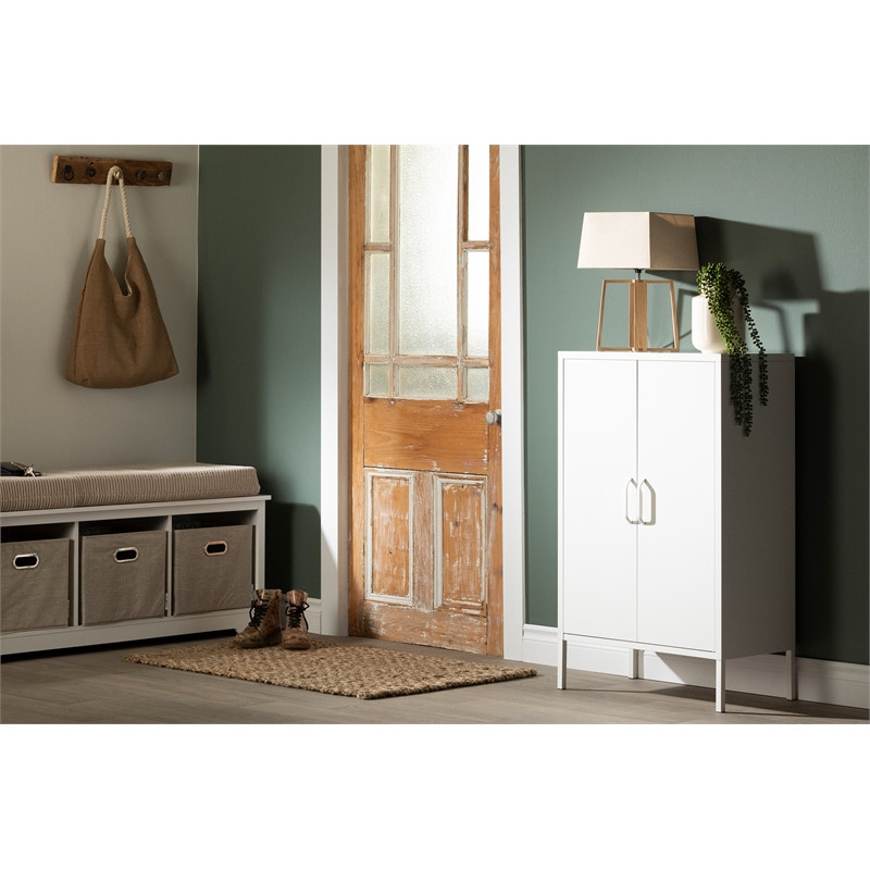 Crea Metal 2 Door Accent Cabinet White South Shore   Contemporary   Accent Chests And Cabinets   by Homesquare  Houzz