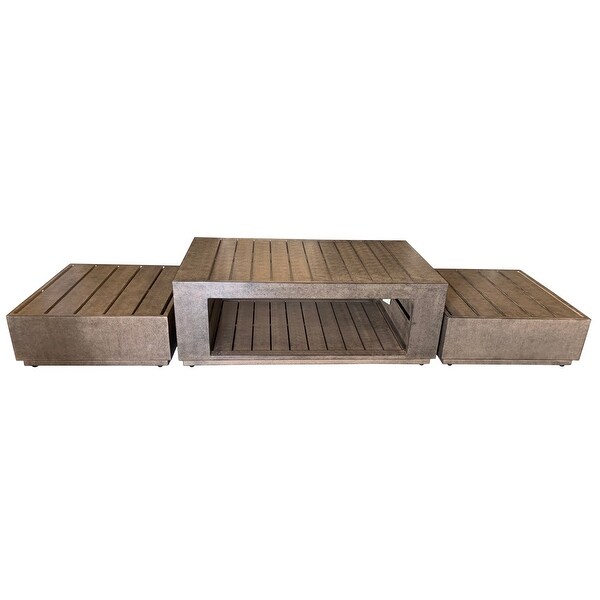 Modern Rustic Patio Coffee and Two End Tables Set Of 3