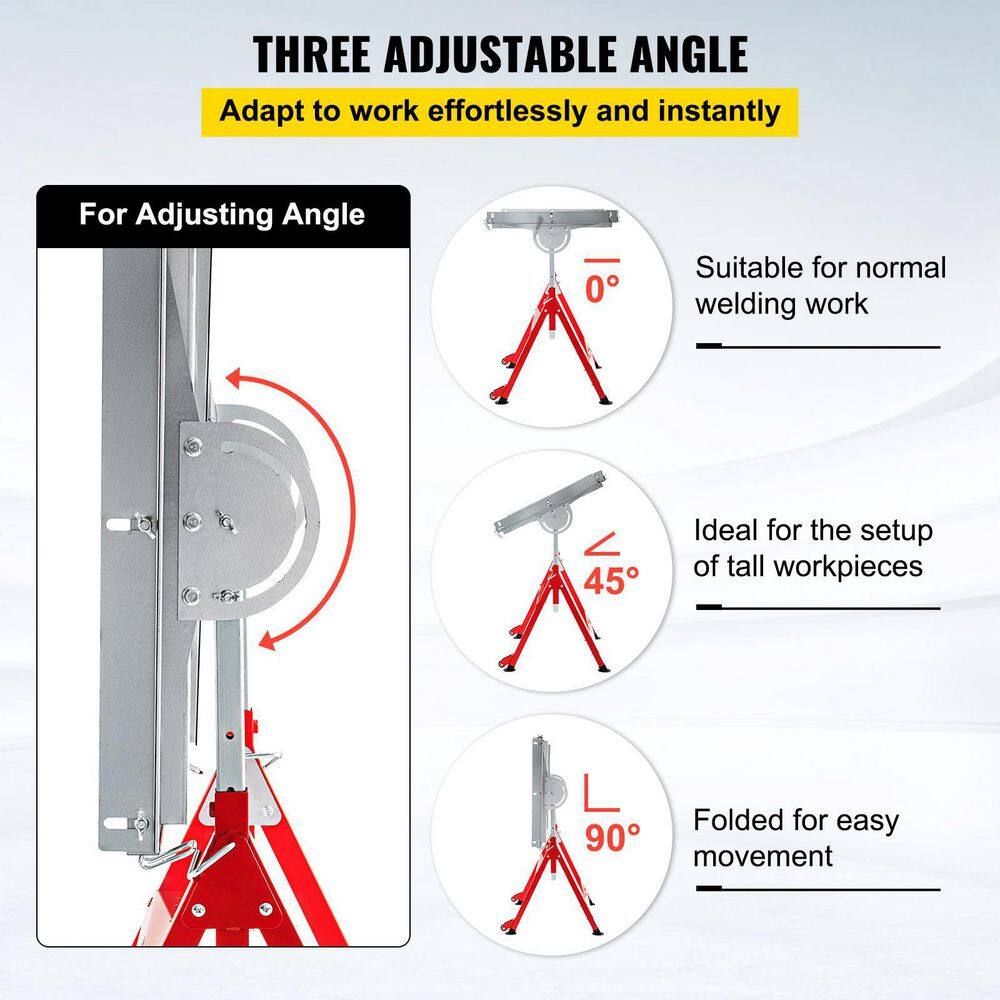 VEVOR Folding Welding Table 31 in. x 23 in. Steel Industrial Workbench with 400 lbs. Load Three 1.6 in. Slots Adjustable Angle HJTYCYBD13123SFPSV0