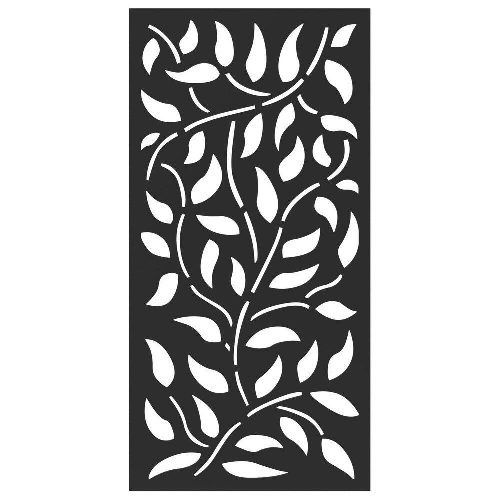 DESIGN VU Vines 6 ft. x 3 ft. Charcoal Recycled Polymer Decorative Screen Panel Wall Decor and Privacy Panel DVU3601C