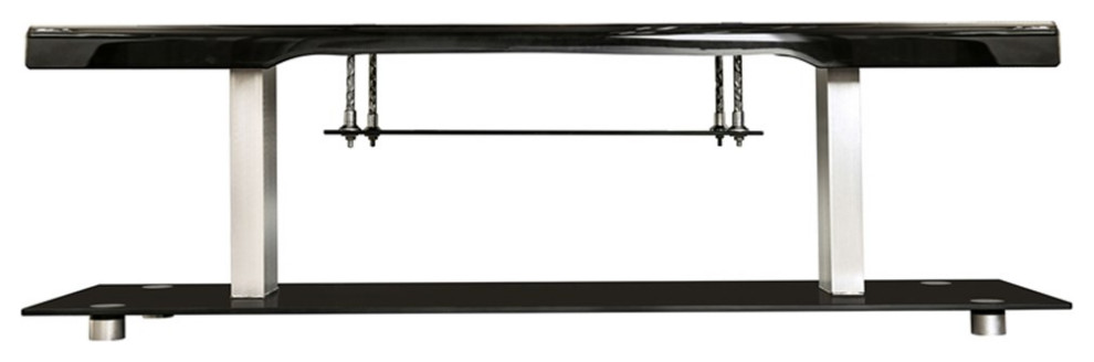 Bowery Hill Contemporary Metal 60 inch TV Console in Black Finish   Contemporary   Entertainment Centers And Tv Stands   by Homesquare  Houzz