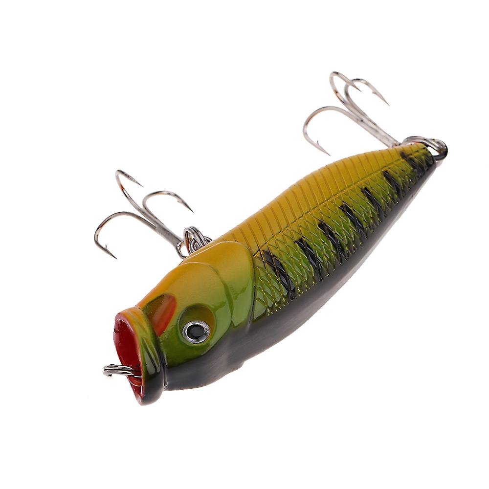 7cm 8.8g Popper Fishing Lure Hard Bait With Treble Hooks Fishing Tackle Multicolor 4988 Set