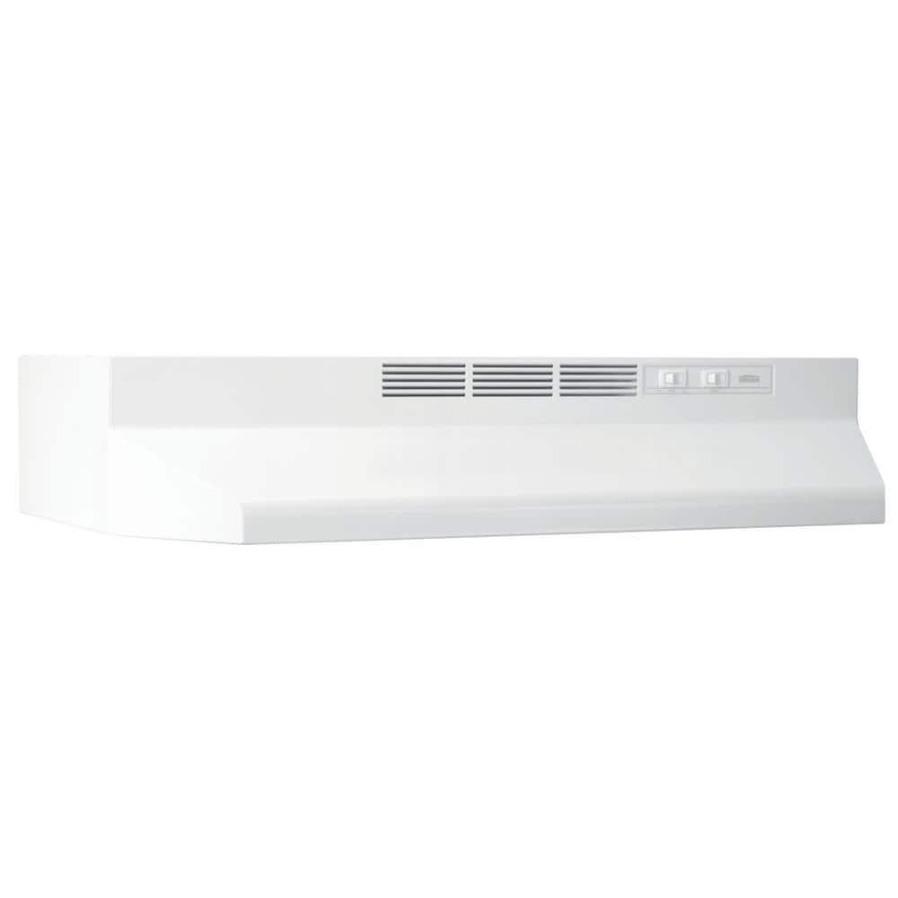 BroanNuTone 21 in Ductless Under Cabinet Range Hood with Light and Easy Install System in White