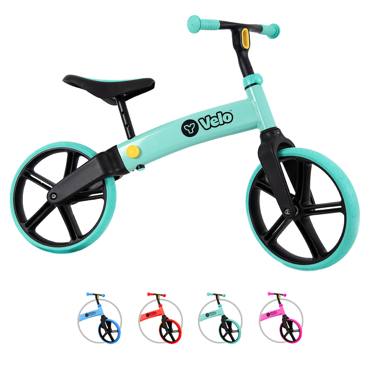 Yvolution Y Velo Kids Balance Bike 12" - Teal | No Pedal Training Bicycle - Ages 3 to 5 Years Old