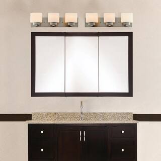 Design House Ventura 48 in. x 30 in. x 6 in. Surface-Mount Tri-View Bathroom Medicine Cabinet in Espresso 541367-ESP