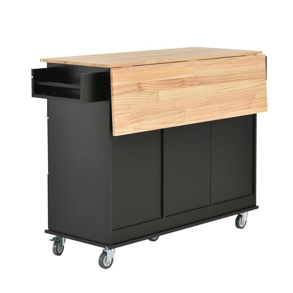 wetiny Black Kitchen Island WF0107287035AAB