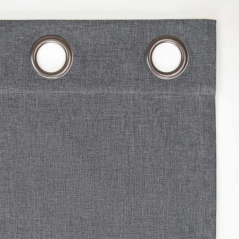 Sun Zero Tresello 100% Blackout Tonal Textured Draft Shield Fleece Insulated Grommet Window Curtain