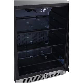 EdgeStar 24 in. 142 (12 oz.) Can Built-in Beverage Cooler with Tinted Door and LED Lighting CBR1502SG