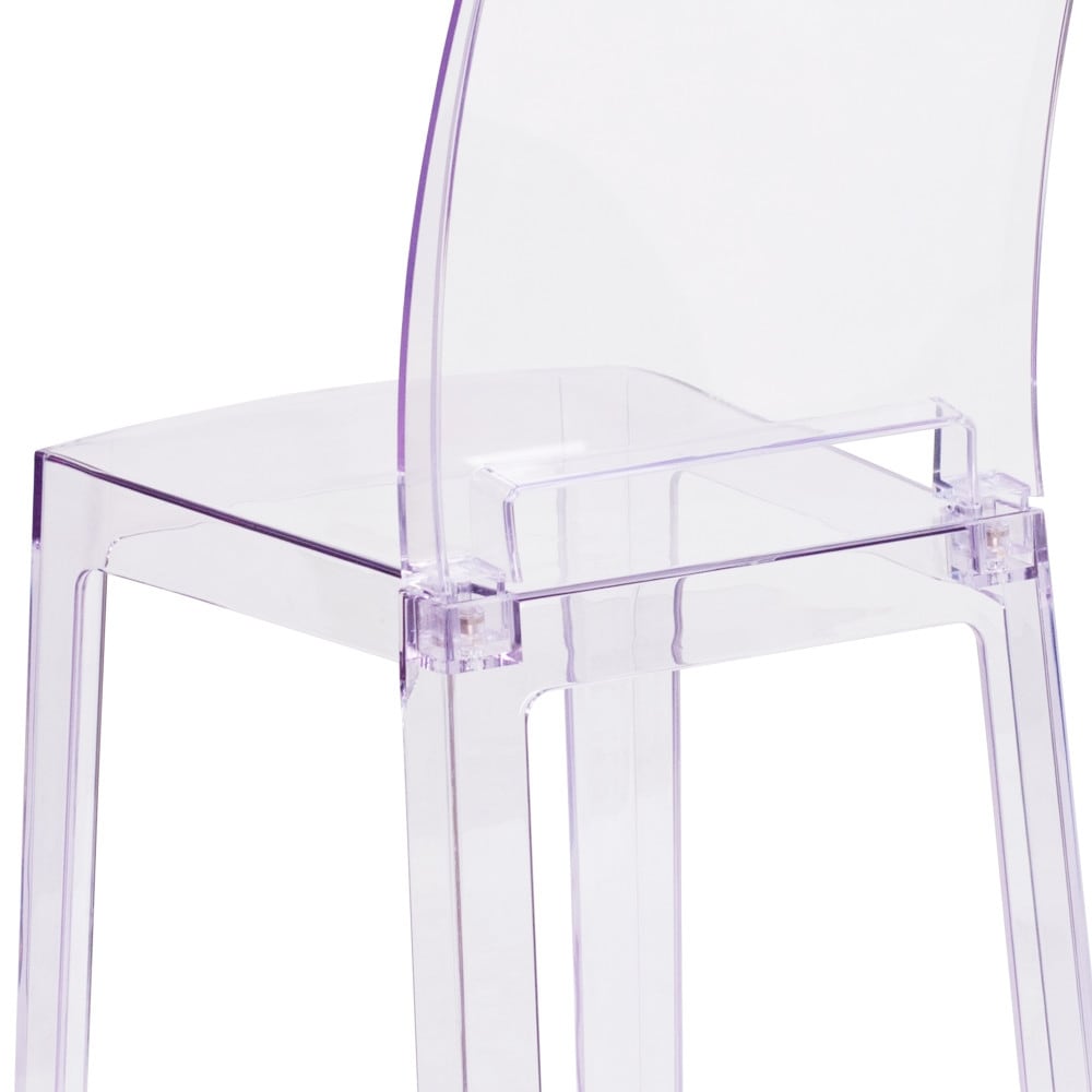 4 Pack Chair with Square Back in Transparent Crystal   Wedding Chairs