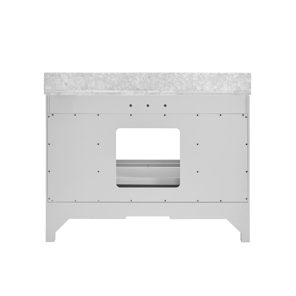 TimelessChic 48 in Undermount Single Sink Bathroom Vanity with Carrara Natural Marble Top