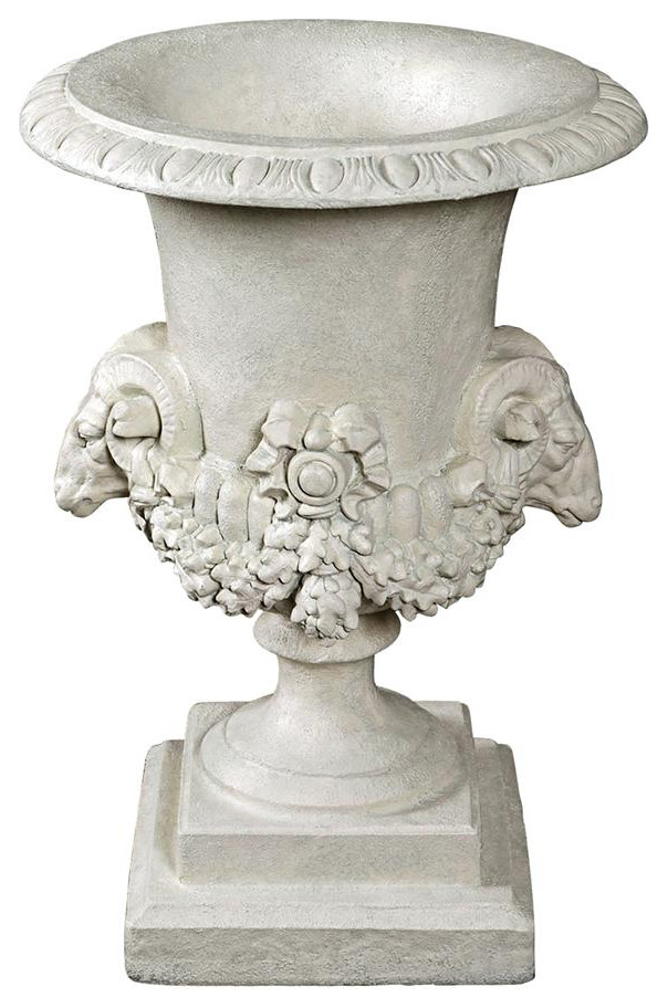 Design Toscano Hermes Rams Head Garden Urn   Traditional   Outdoor Pots And Planters   by Kolibri Decor  Houzz