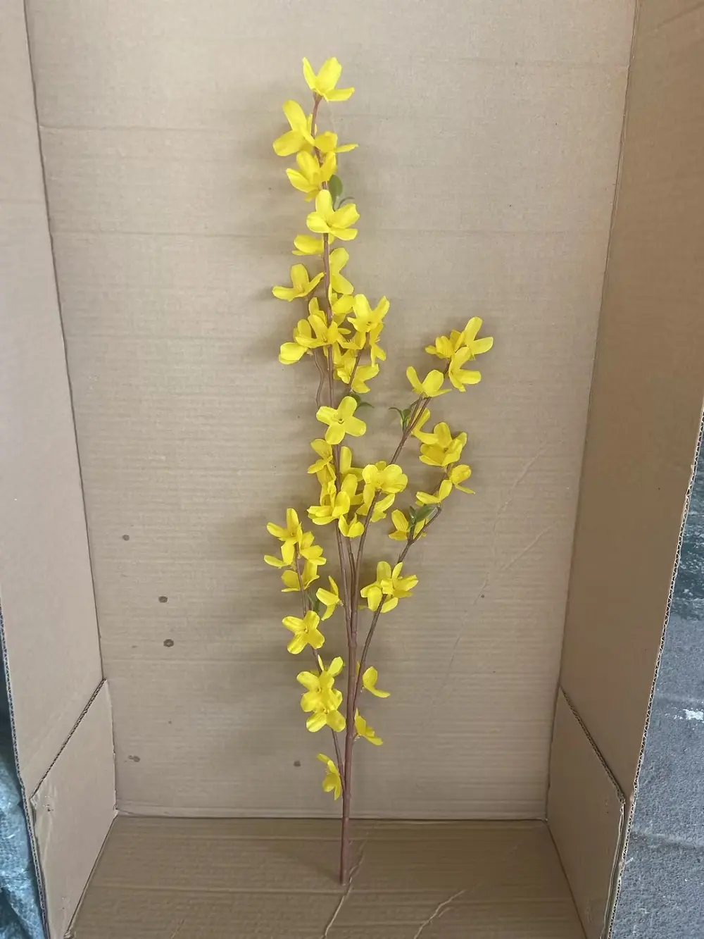 New arrival factory directly supply artificial yellow fabric jasminum nudiflorum jasmine flower branch for decoration